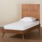 Baxton Studio Noela Mid-Century Modern Walnut Brown Finished Wood Twin Size Platform Bed 186-11138-11159-Zoro - alternate 5
